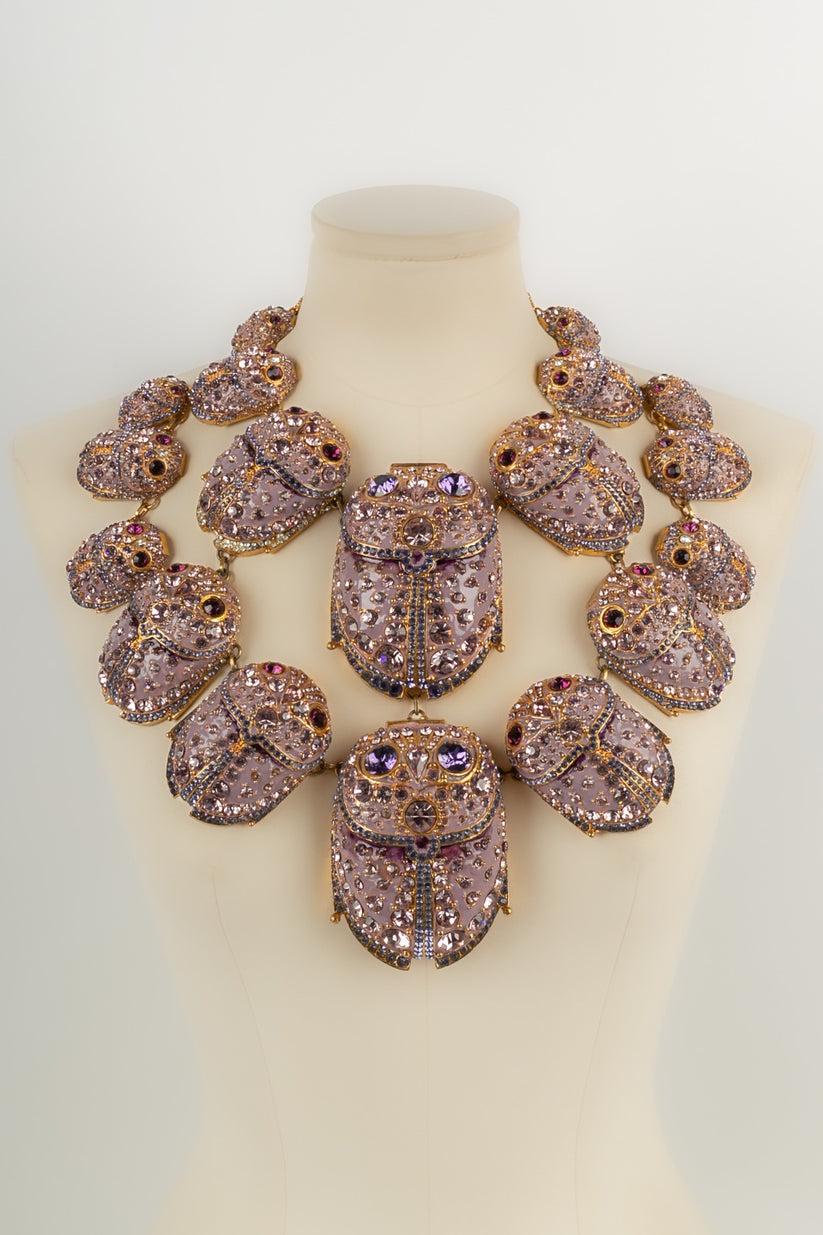 Christian Dior Haute Couture Necklace in Gold Metal In Excellent Condition For Sale In SAINT-OUEN-SUR-SEINE, FR