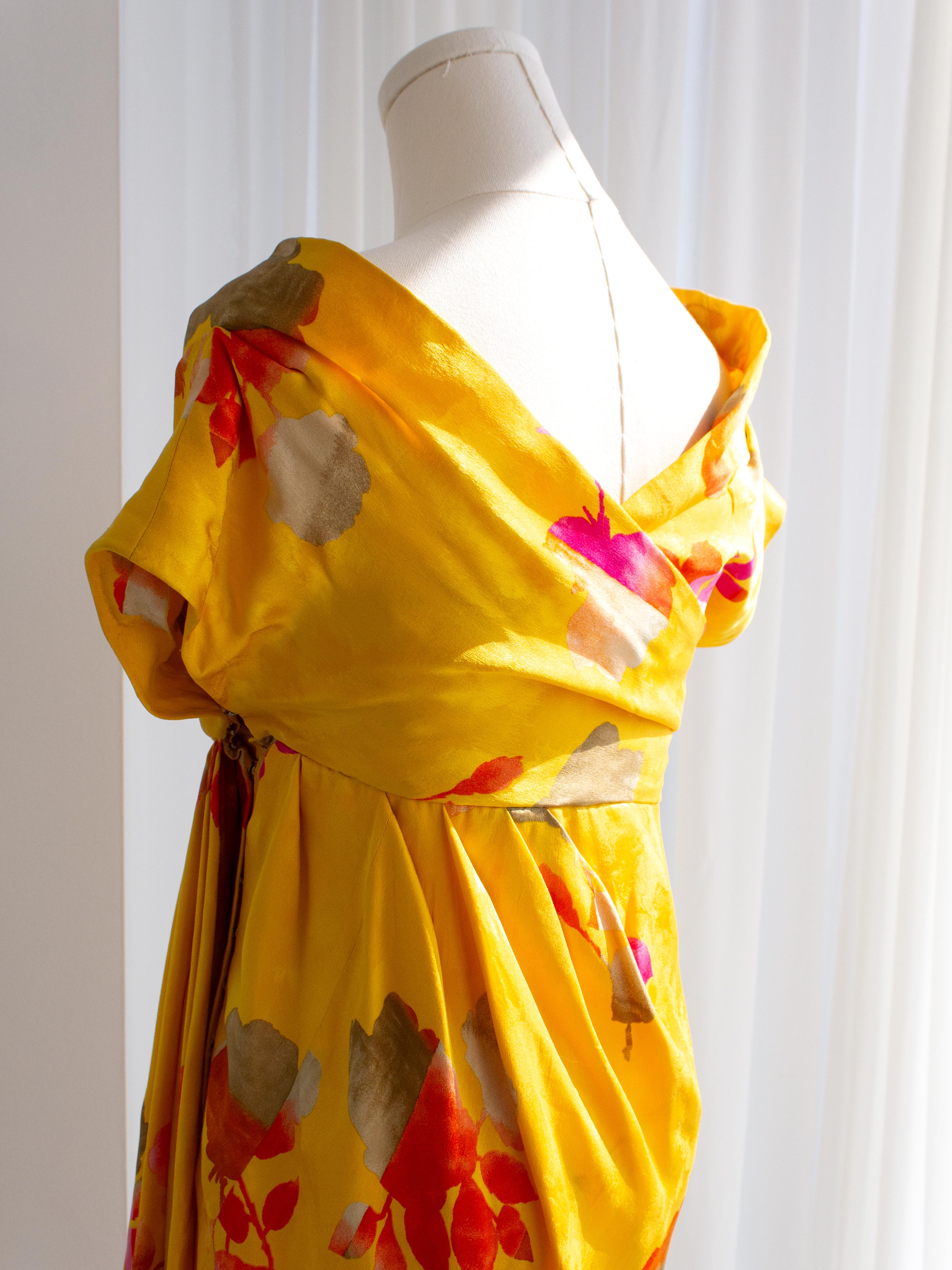 Christian Dior Haute Couture S/S 1988 Princess Caroline Yellow Silk Mini Dress 7