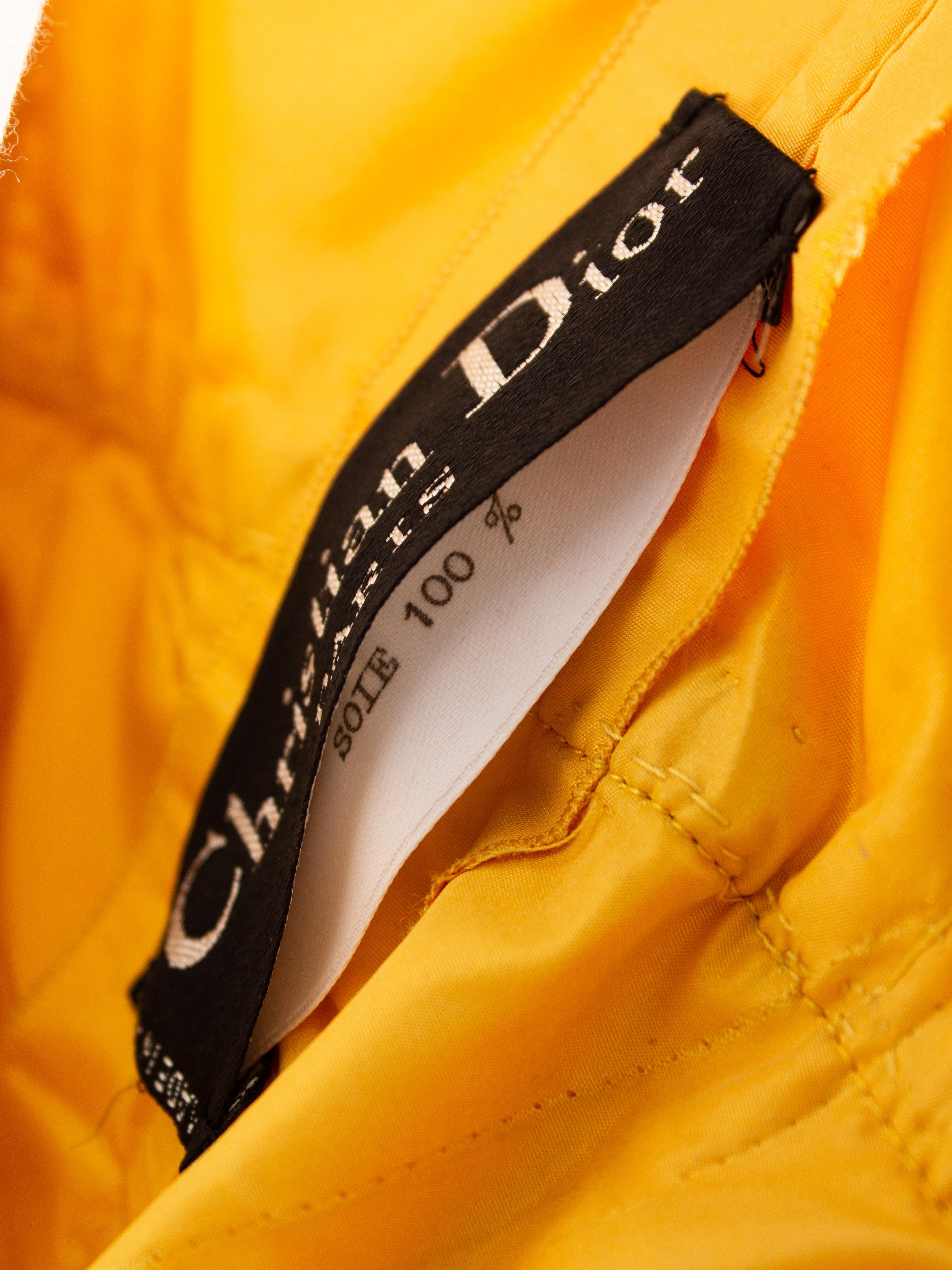 Christian Dior Haute Couture S/S 1988 Princess Caroline Yellow Silk Mini Dress 12