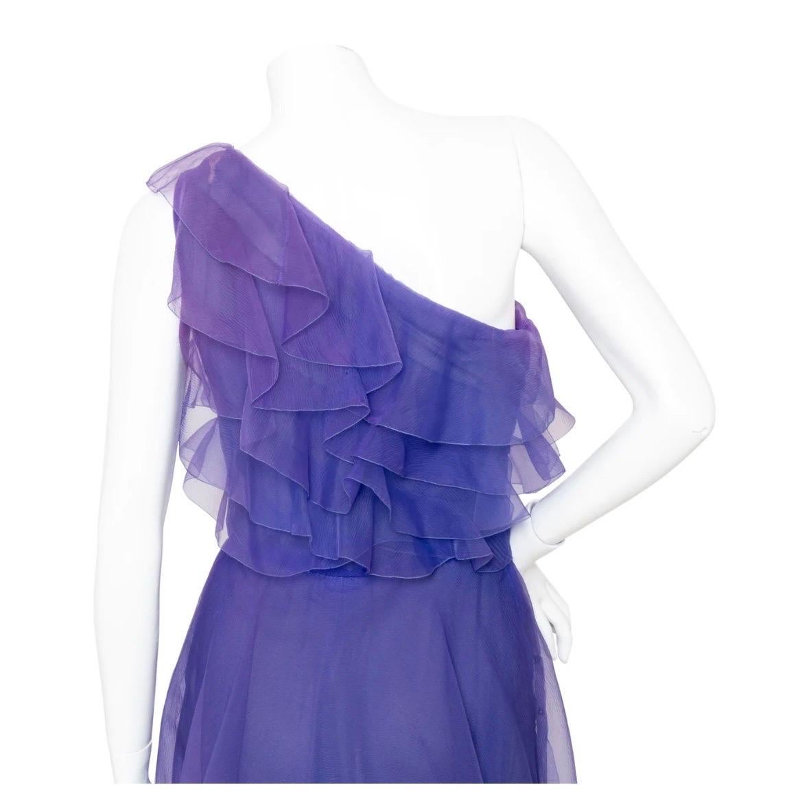 Christian Dior Haute Couture Silk Organza AW 1972 Gown In Good Condition For Sale In Los Angeles, CA
