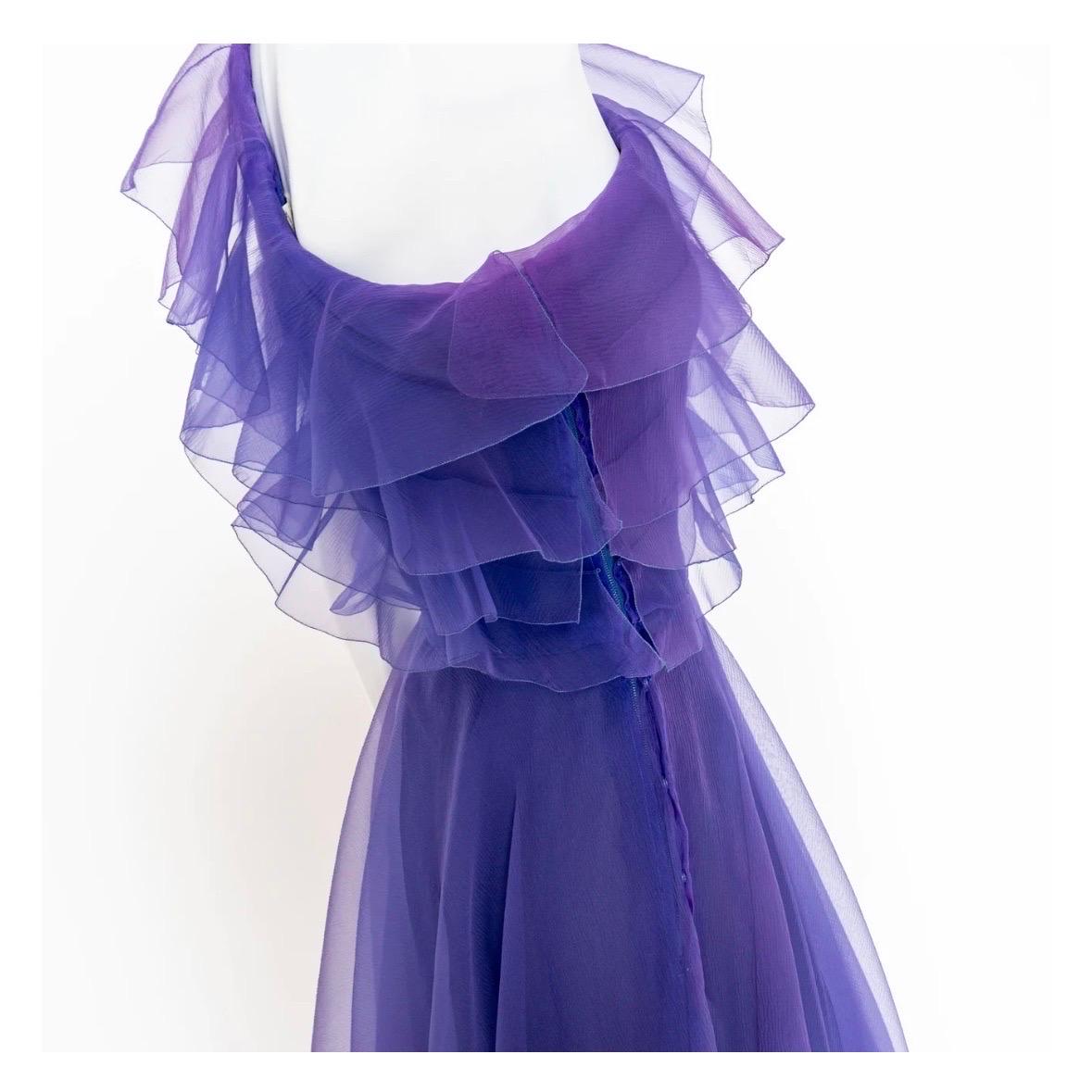 Women's Christian Dior Haute Couture Silk Organza AW 1972 Gown For Sale