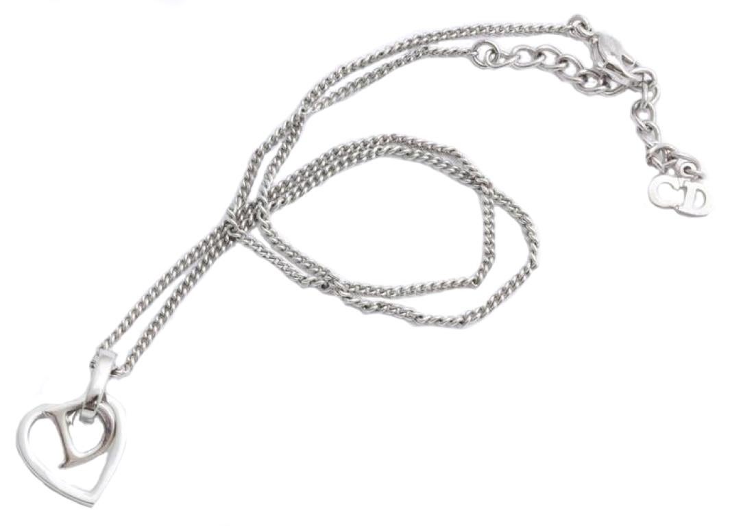 dior heart necklace silver