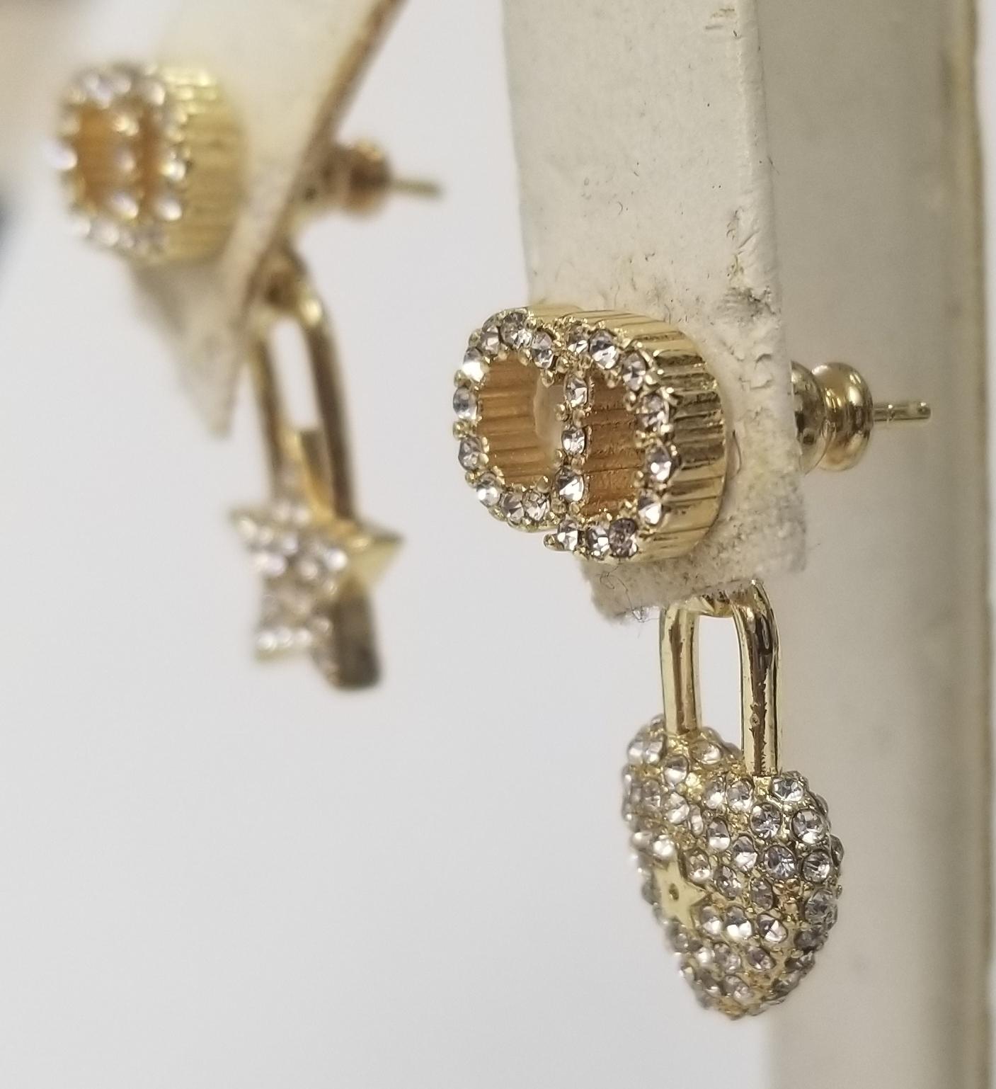 Christian Dior Herz und Stern Ohrringe mit Kristallen über 