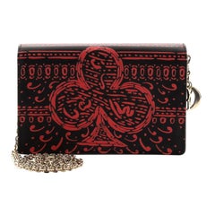 Christian Dior Heart Clover Wallet on Chain Printed Calfskin