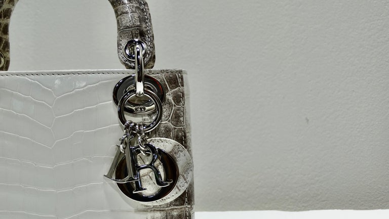 Christian Dior Mini Lady Dior 17cm Bag Matte Niloticus Crocodile Skin  Silver Hardware, Himalayan