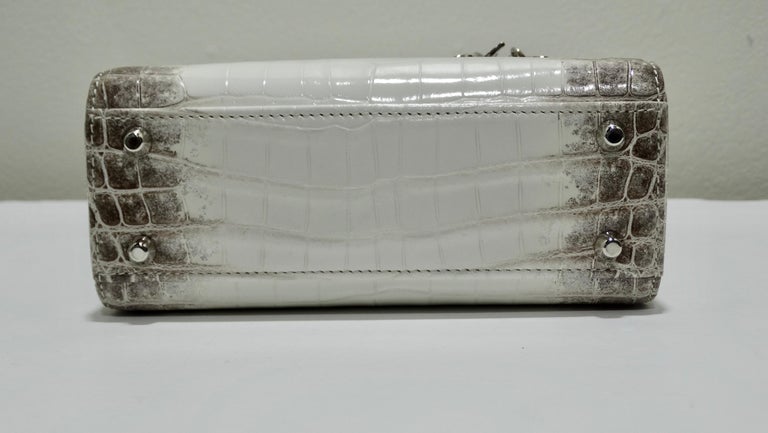 Christian Dior Small Lady Dior Tote White Himalaya Crocodile Silver Ha –  Madison Avenue Couture