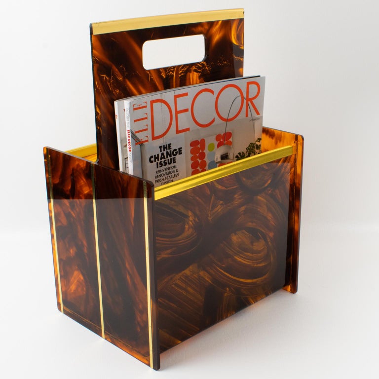 Christian Dior Home Collection 1970s Tortoise Lucite Magazine Rack ...