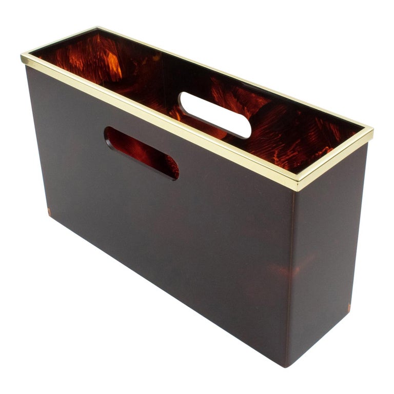 Christian Dior 1970s Tortoise Lucite Magazine Rack Holder at 1stDibs