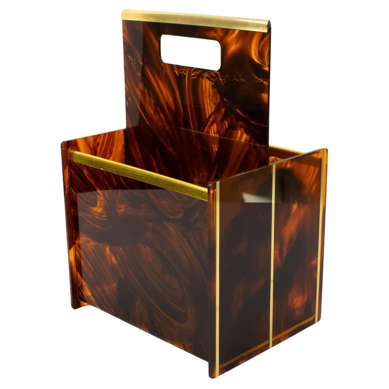 Christian Dior Home Collection 1970s Tortoise Lucite Magazine Rack ...