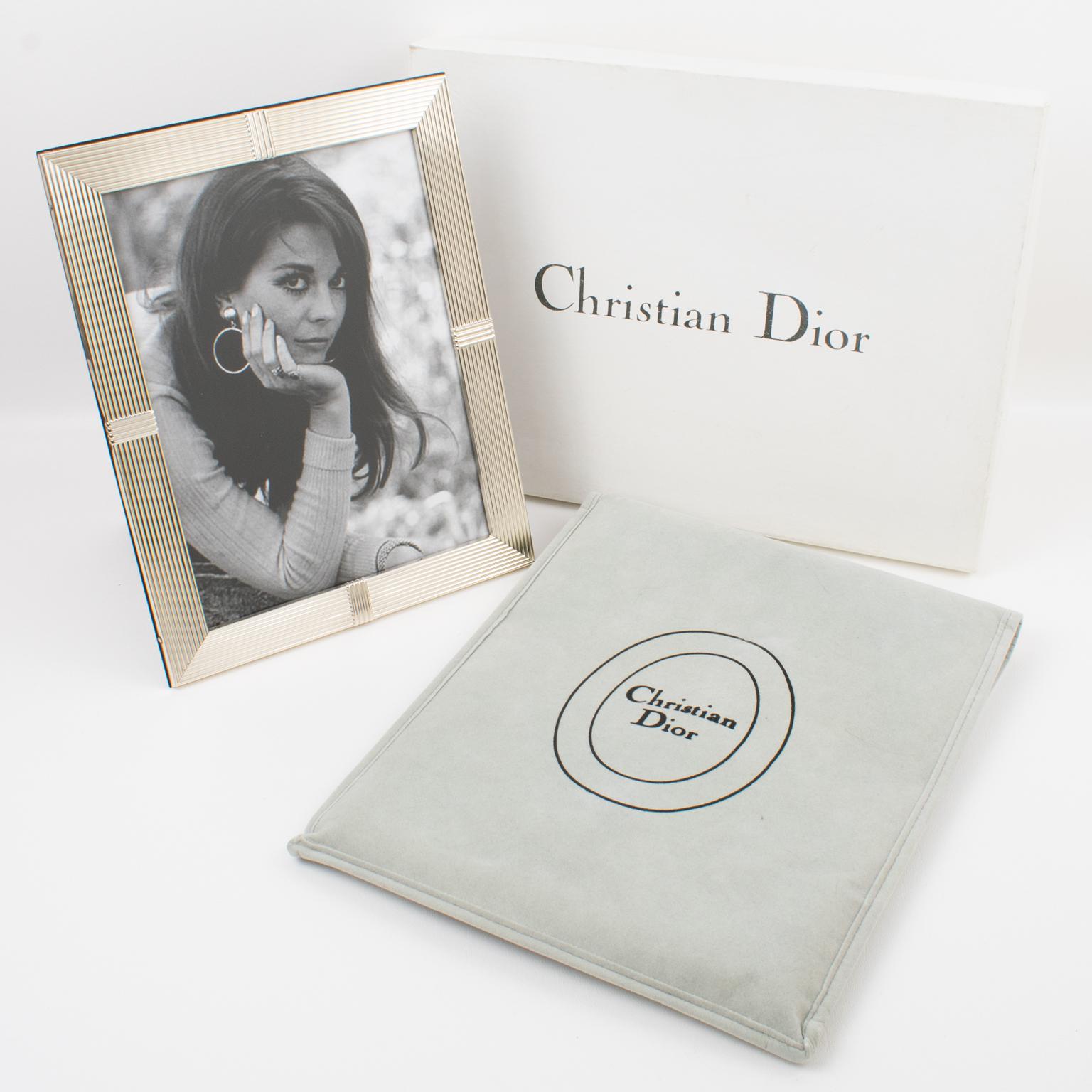 Modern Christian Dior Home Collection Paris Sterling Silver Picture Frame