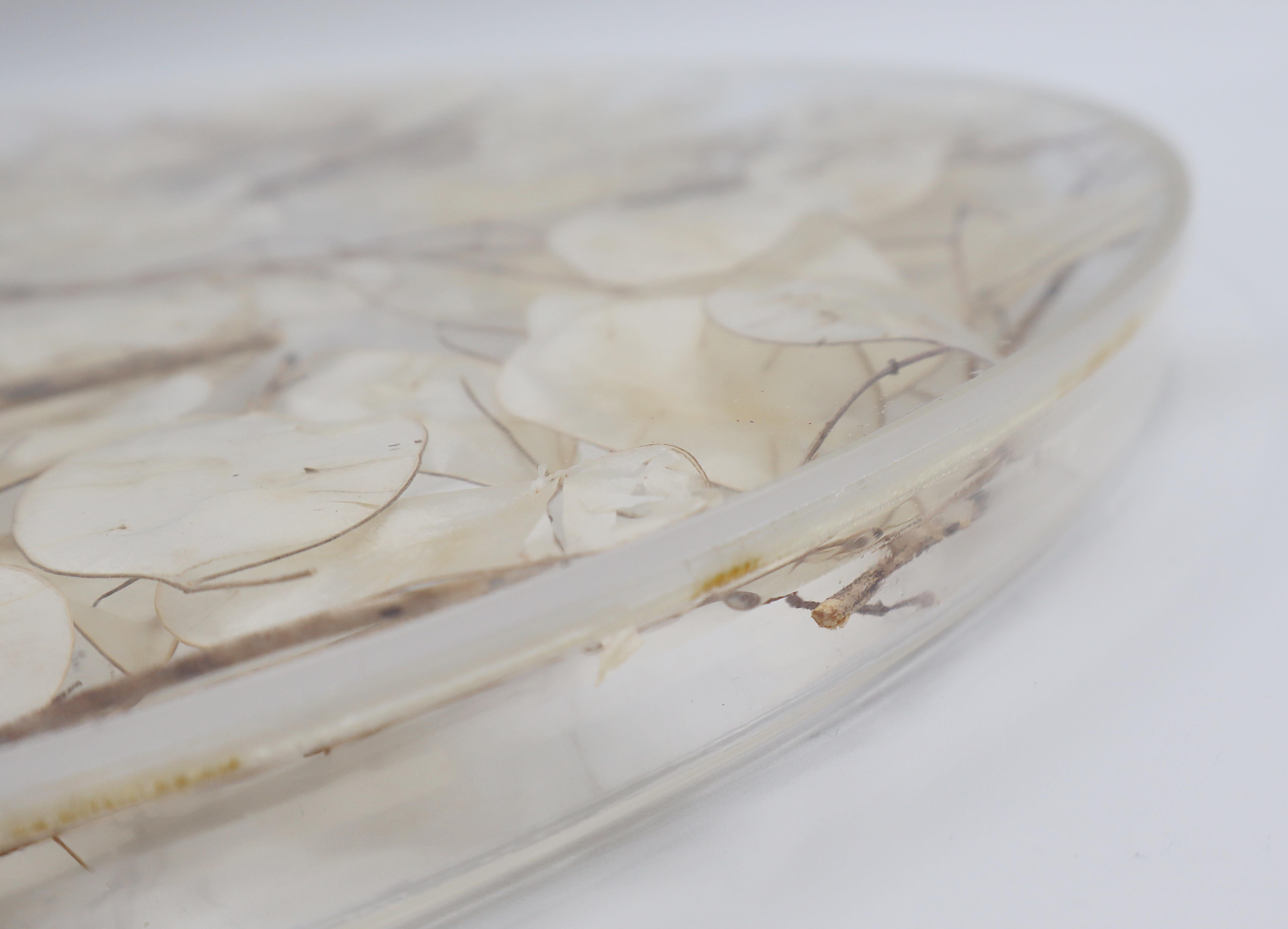 CHRISTIAN DIOR Home Collection Vassoio in lucite vintage con lunaria essiccata in vendita 5