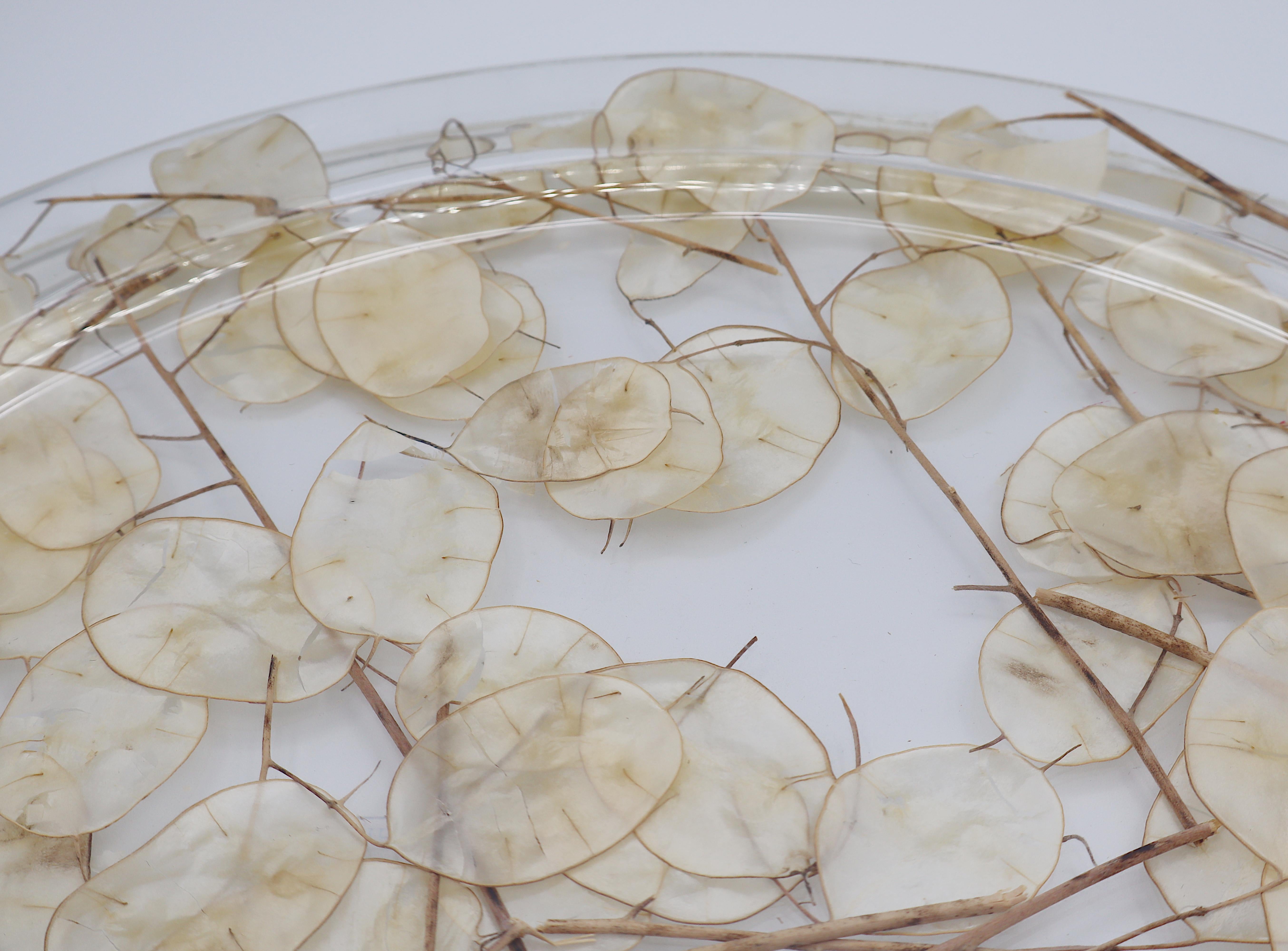 CHRISTIAN DIOR Home Collection Vassoio in lucite vintage con lunaria essiccata in vendita 10