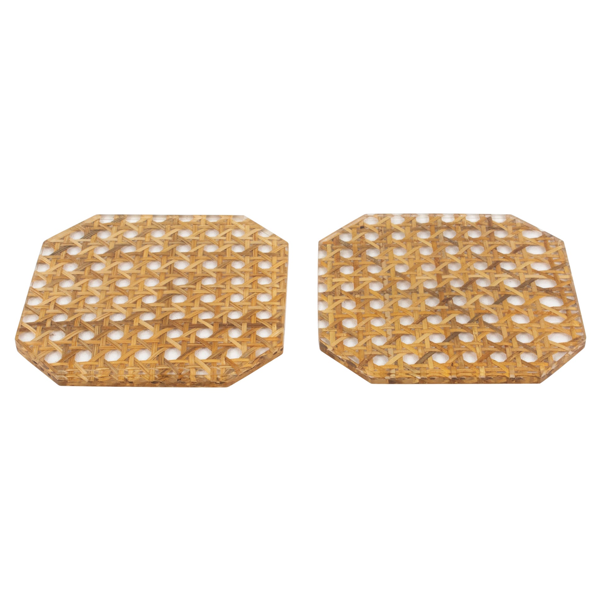 Sottobicchieri da bar in lucite e rattan Christian Dior Home
