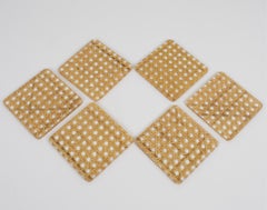 Christian Dior Home Lucite and Wicker Cocktail Coasters Set - 6 pieces, 1970s