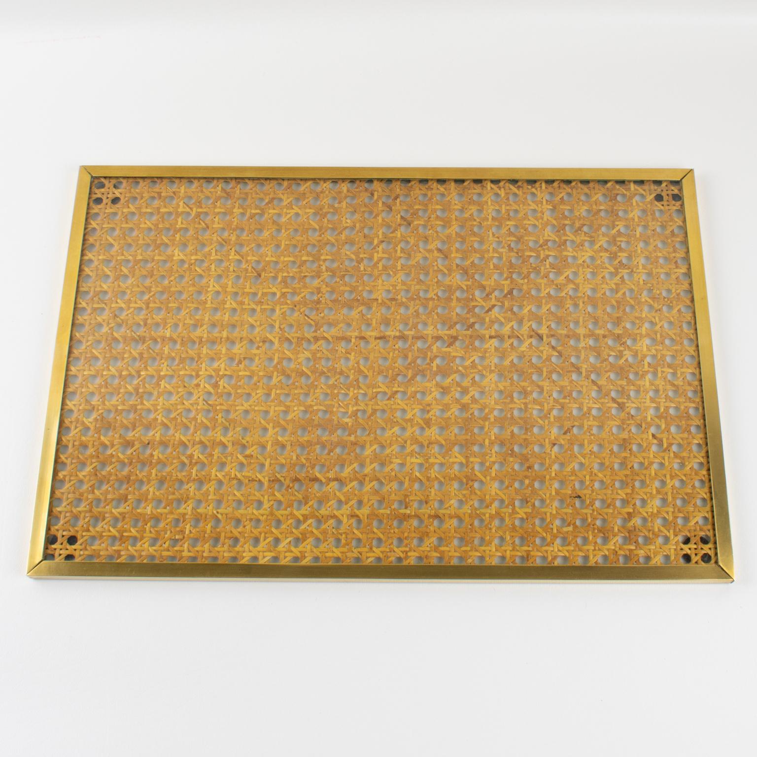 Christian Dior Home Lucite, Rattan and Brass 6 Placemats or Chargers Set For Sale 5