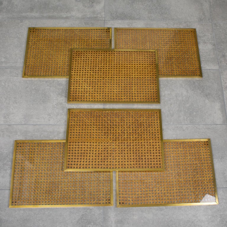 Christian Dior Home Lucite Rattan and Brass Placemat or Charger Set, 6 pieces For Sale at 1stDibs
