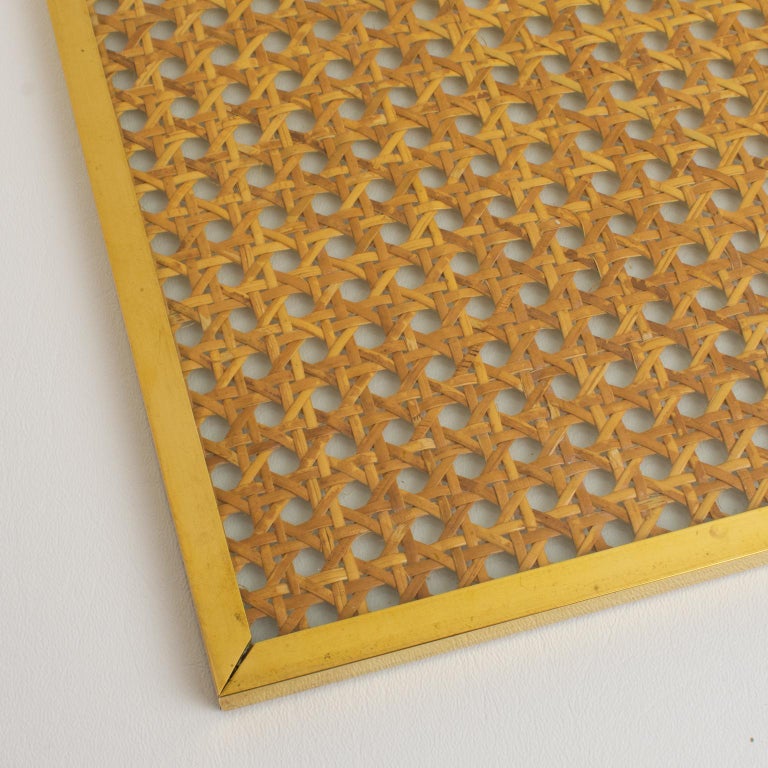 Christian Dior Home Lucite Rattan and Brass Placemat or Charger Set, 6 pieces For Sale at 1stDibs