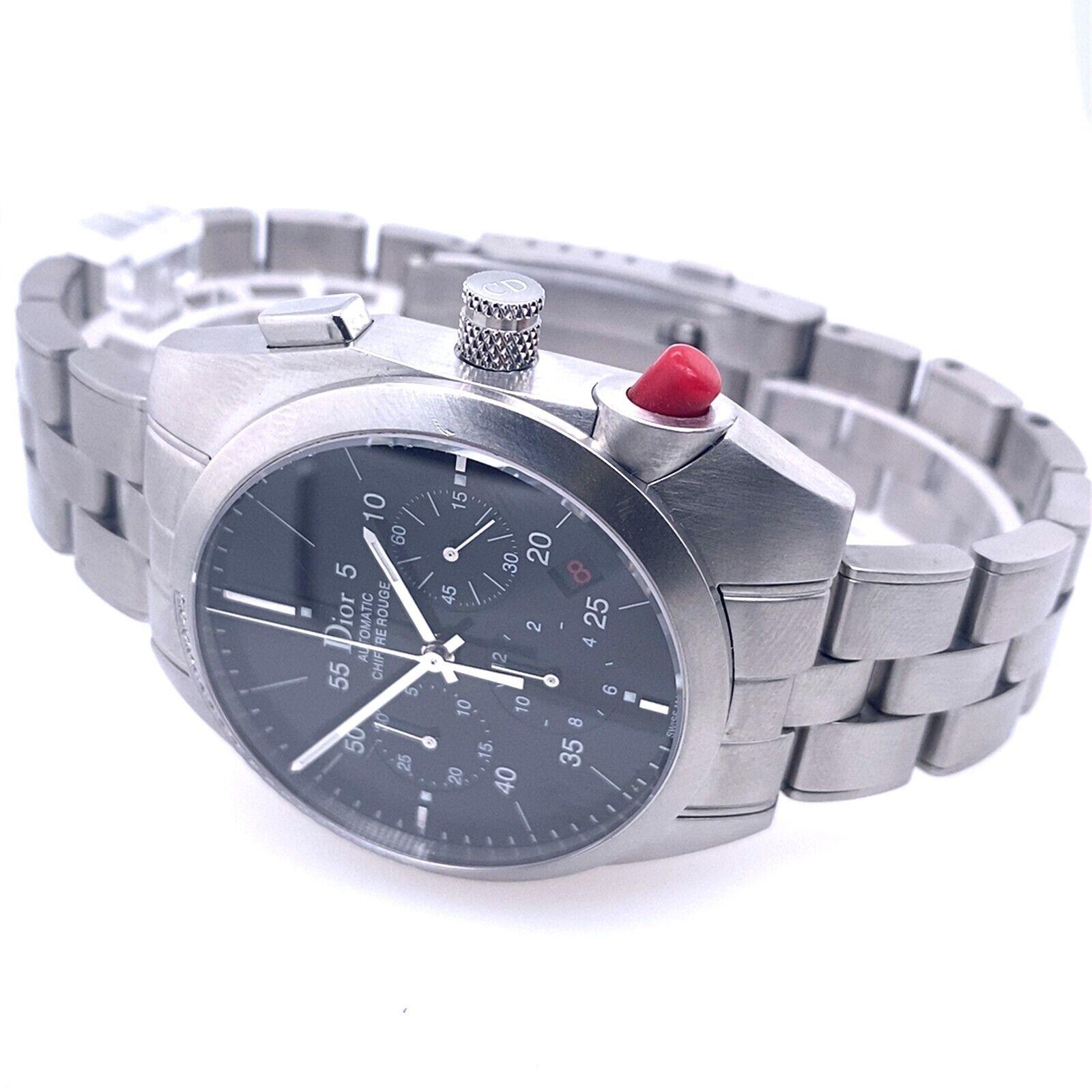 Christian Dior Home Paris Chiffre Rouge 38mm Fully Serviced and in Full Working Condition with Diamonds set bezel 0.20ct F colour/ VS Purity.

Additional Information: 
Total Weight: 150g
Serial Number: DIOR 084612
Strap Width: 50mm-16mm
Lug Width: