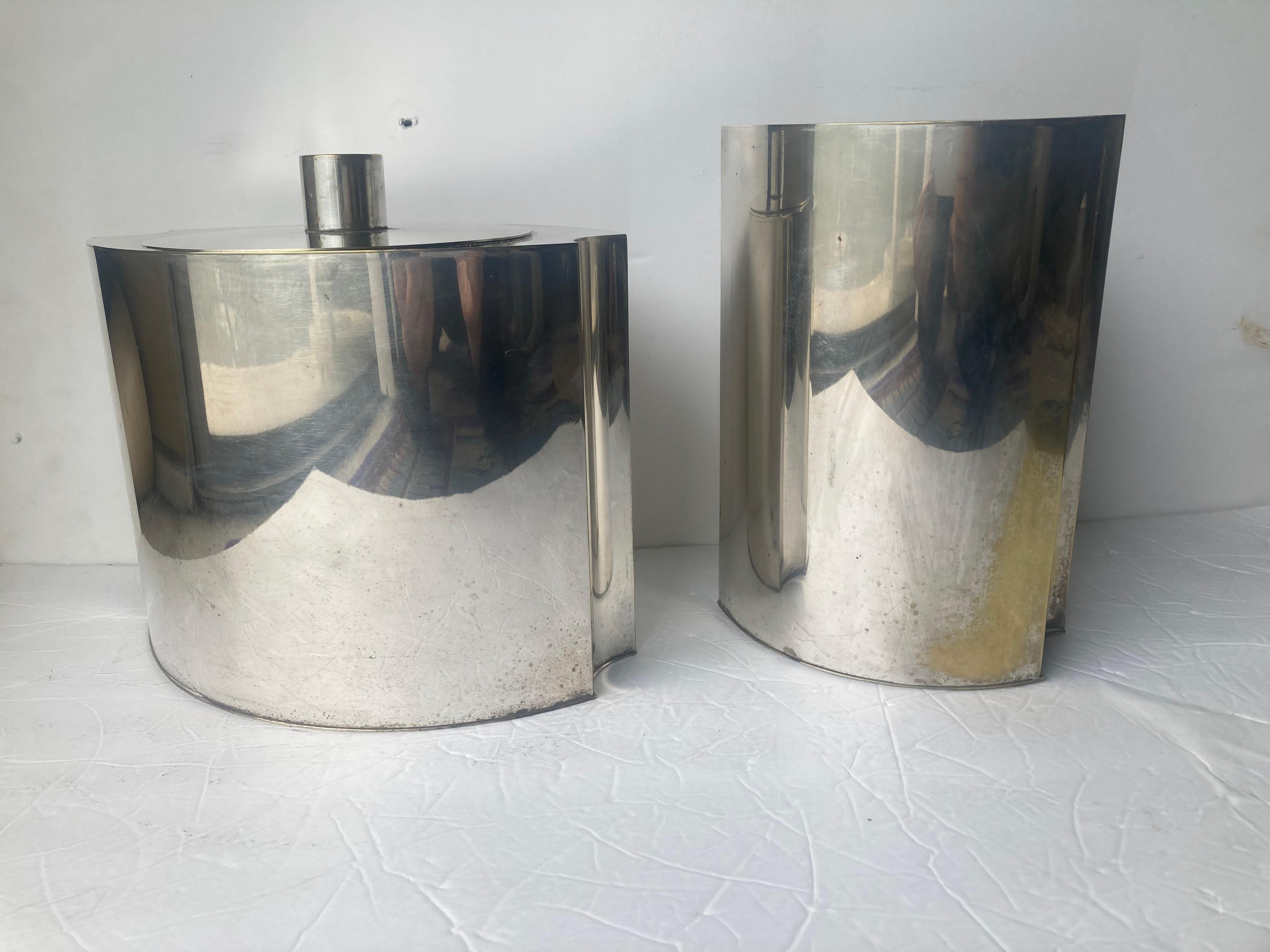 Christian Dior Home , rare set 2 Ice Bucket and Wine bottle cooler silver plate  For Sale 3