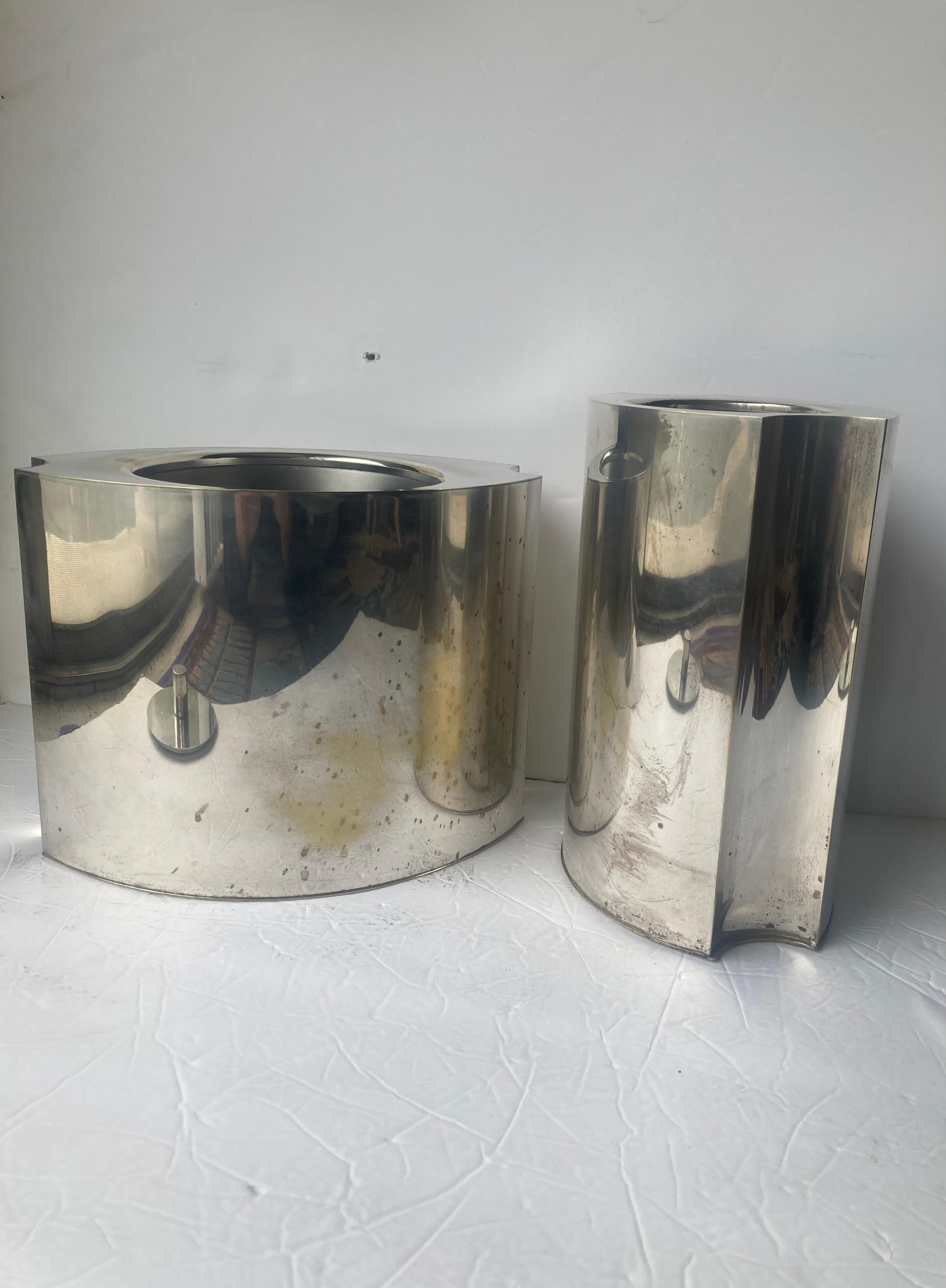 Christian Dior Home , rare set 2 Ice Bucket and Wine bottle cooler silver plate  For Sale 1