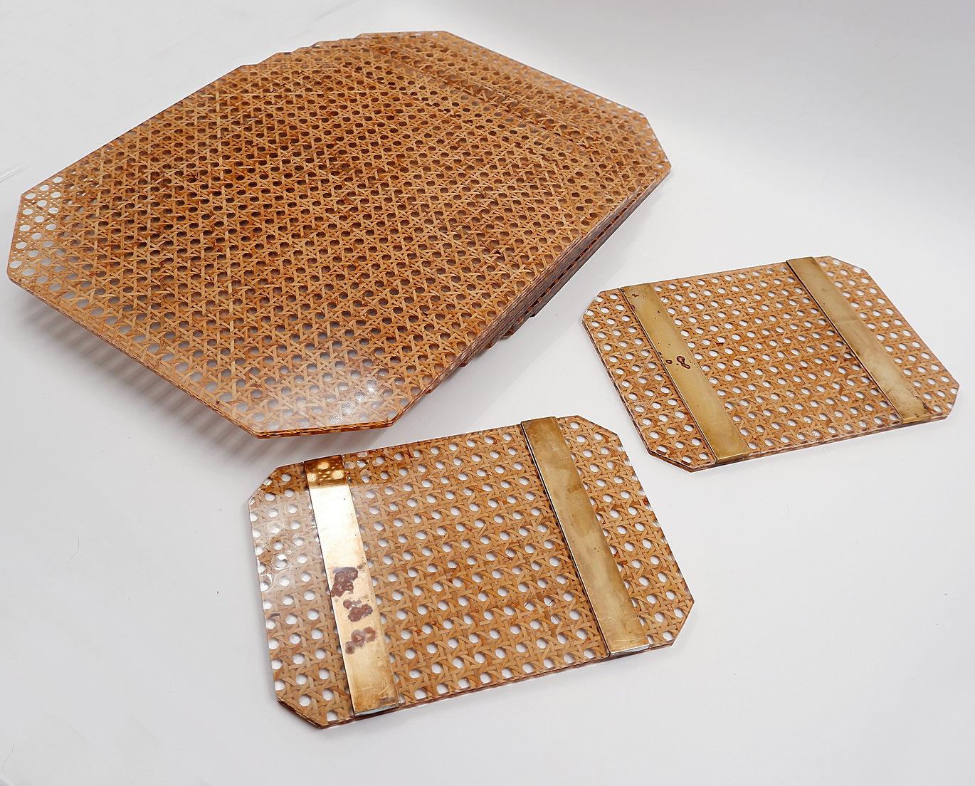 Mid-Century Modern Christian Dior Home set of 6 Under Plate and 2 under dish For Sale