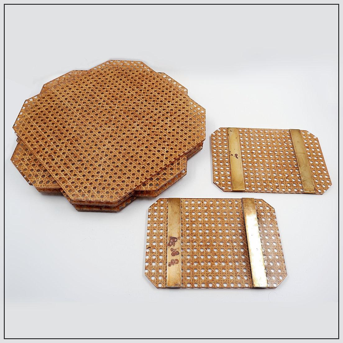 Christian Dior Home set of 6 Under Plate and 2 under dish In Good Condition For Sale In Linkebeek, BE