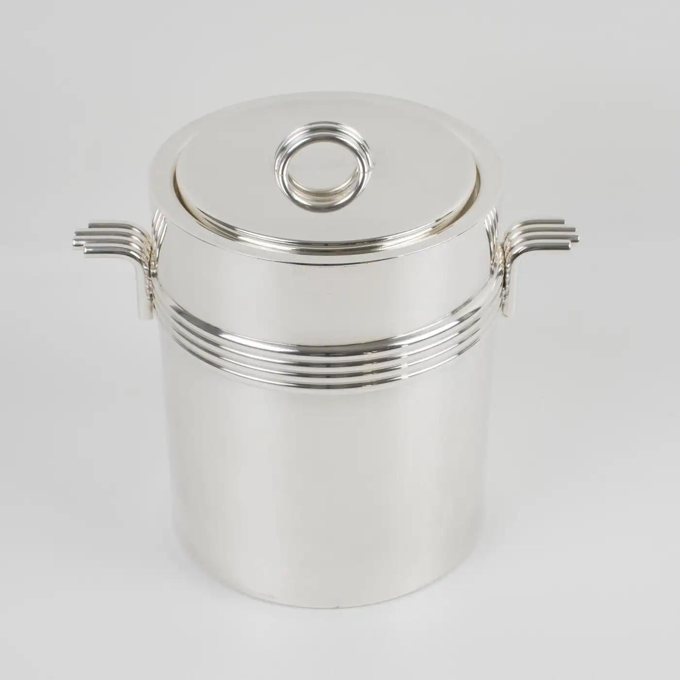 Mid-Century Modern Christian Dior Home Silver Plate Ice Bucket or Cooler For Sale