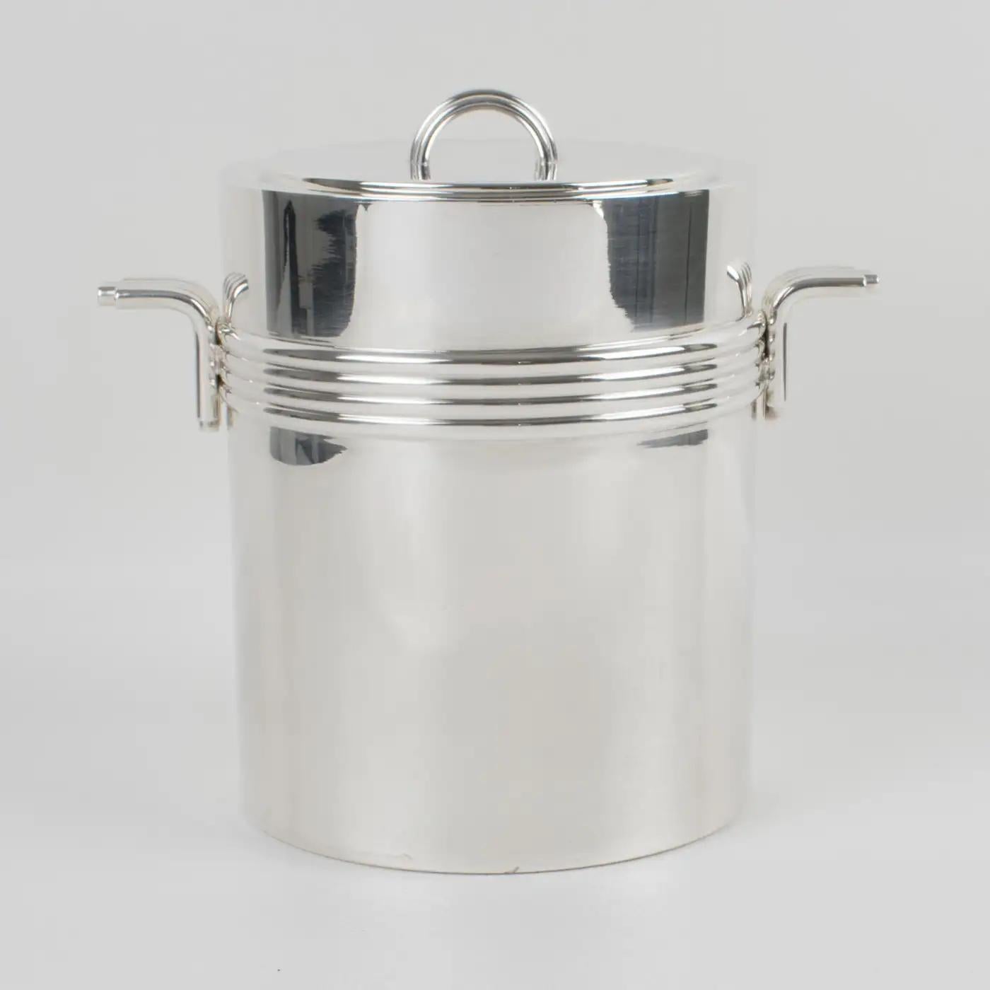 French Christian Dior Home Silver Plate Ice Bucket or Cooler For Sale