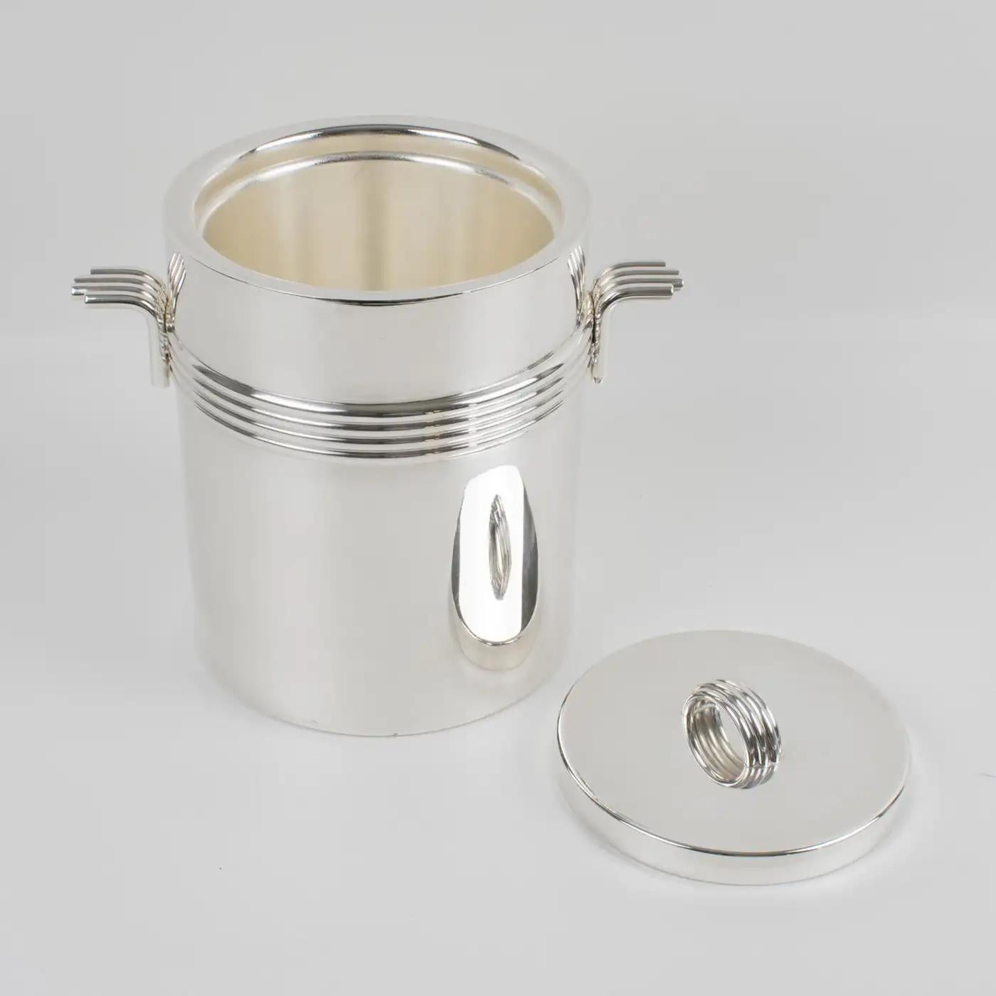 Christian Dior Home Silver Plate Ice Bucket or Cooler In Good Condition For Sale In Atlanta, GA