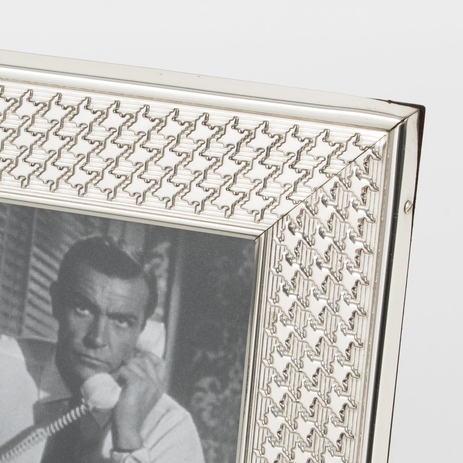 Fin du 20e siècle Christian Dior Home Cadre en argent Icone Pied de Poule Design