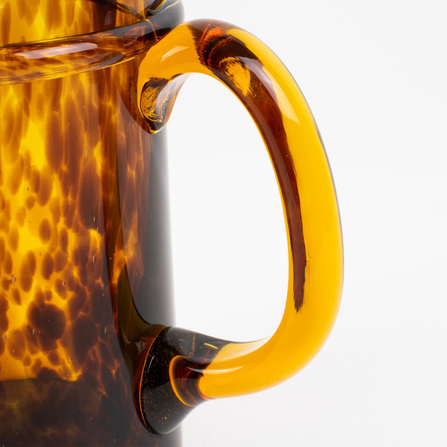 Vetro soffiato Brocca e decanter in vetro tartarugato di Christian Dior Home, circa 1960 in vendita