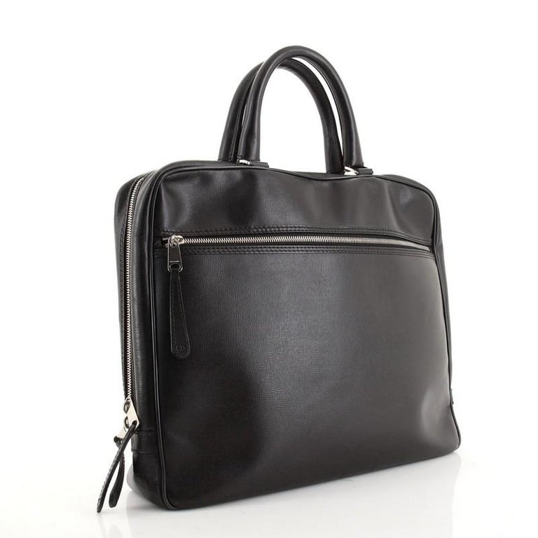 Christian Dior Homme Front Zip Briefcase Leather Large at 1stDibs |  briefcase homme
