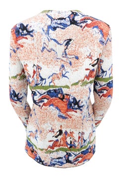Christian Dior Horse and Rider Print Jacquard Knit Sweater