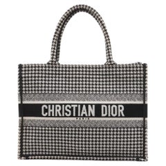 *Christian Dior Houndstooth Canvas Book Tote Bag Black x White
