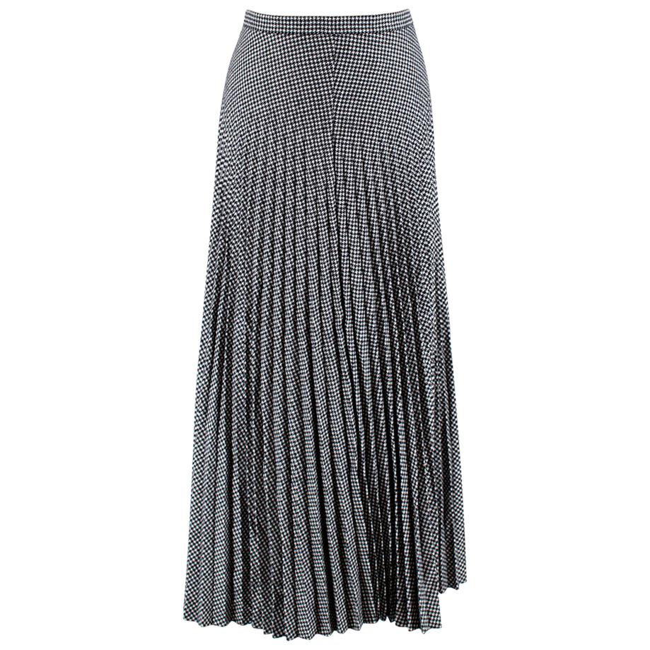 Christian Dior Houndstooth Pleated Skirt  36