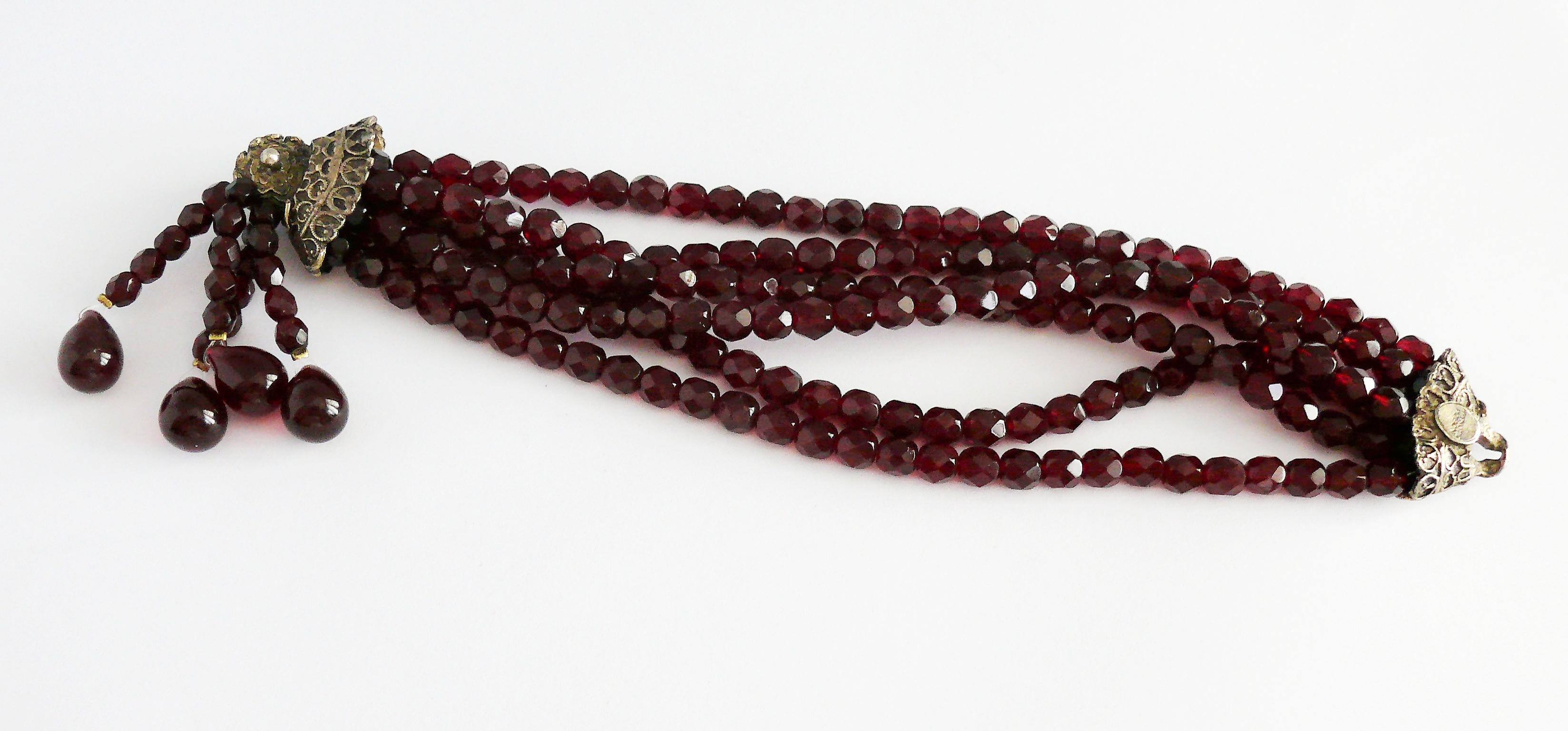 Christian Dior Hypnotic Poison Promotional Multi Strand Garnet Beads Bracelet In Good Condition In Nice, FR