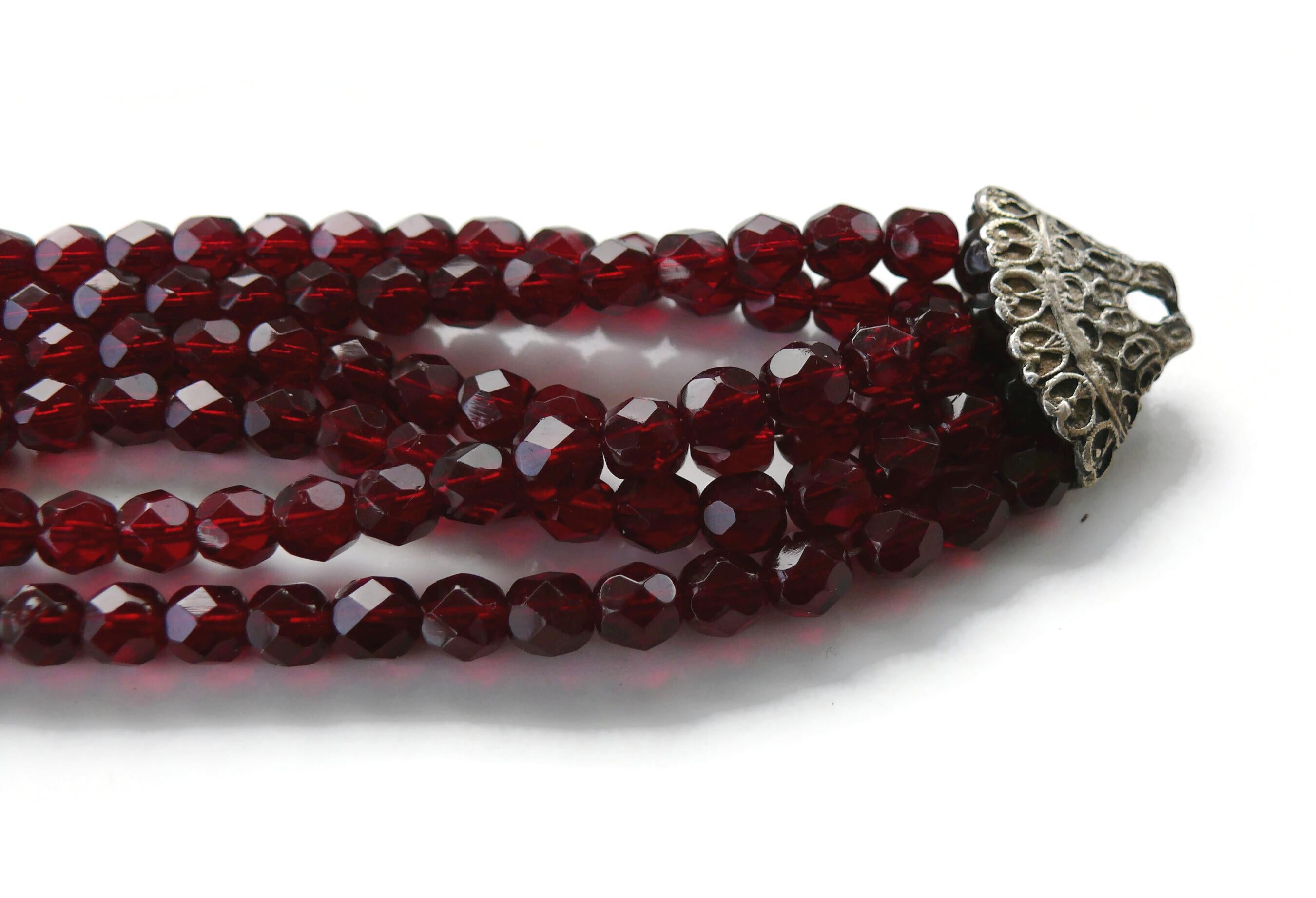 Women's Christian Dior Hypnotic Poison Promotional Multi Strand Garnet Beads Bracelet For Sale