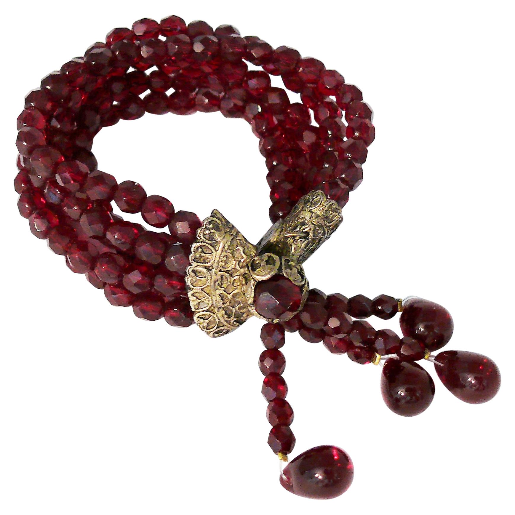 Christian Dior Hypnotic Poison Promotional Multi Strand Garnet Beads Bracelet