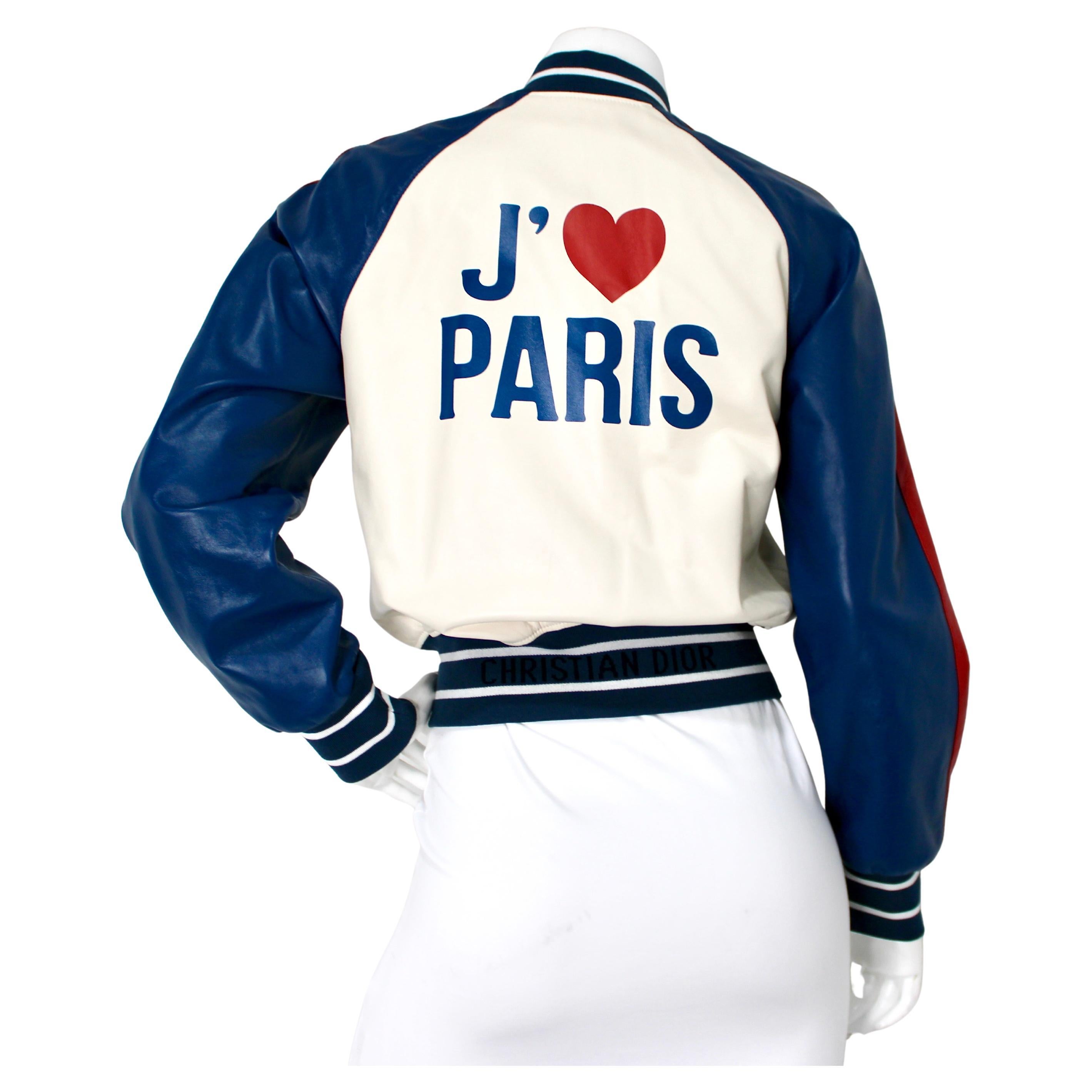 Christian Dior I Love Paris Leather Biker Bomber Jacket 2021