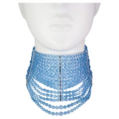 Christian Dior, girocollo di perline Swarovski blu ghiaccio