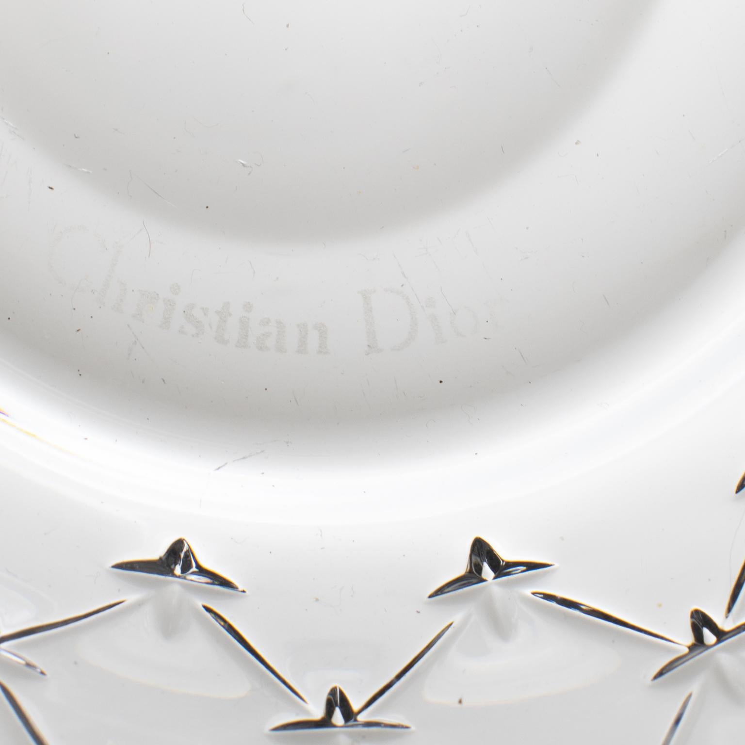 Christian Dior Ice Bucket Cooler Etched Crystal and Stainless Steel 8