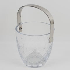Christian Dior Ice Bucket Cooler Etched Crystal and Stainless Steel