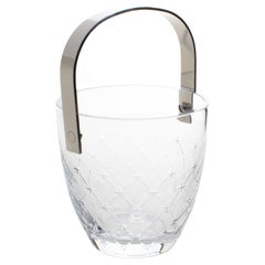 Christian Dior Ice Bucket Cooler Etched Crystal and Stainless Steel