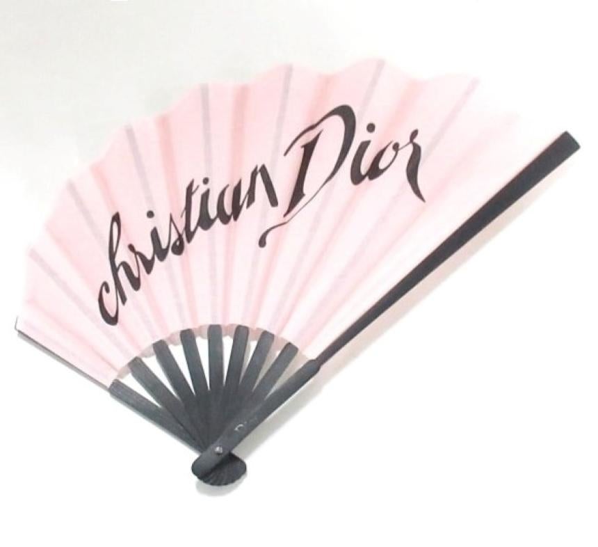 Christian Dior Iconic Fan with Logos In New Condition For Sale In Hoffman Estates, IL