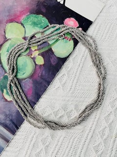 Christian Dior Iconic Unisex 1973 GROSSE Silver Extra Long Interlinked Necklace