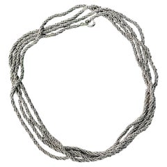 Christian Dior Iconic Unisex 1973 GROSSE Silver Extra Long Interlinked Necklace