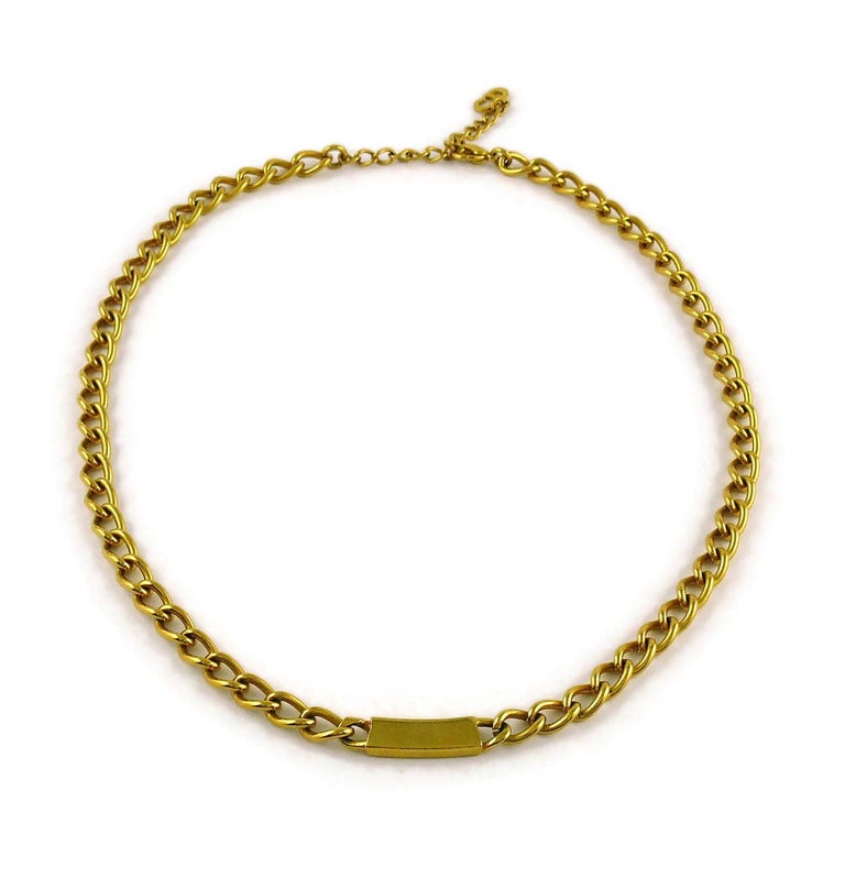 Christian Dior ID Tag Curb Necklace For Sale at 1stDibs