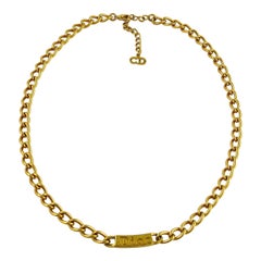 Christian Dior ID Tag Curb Necklace