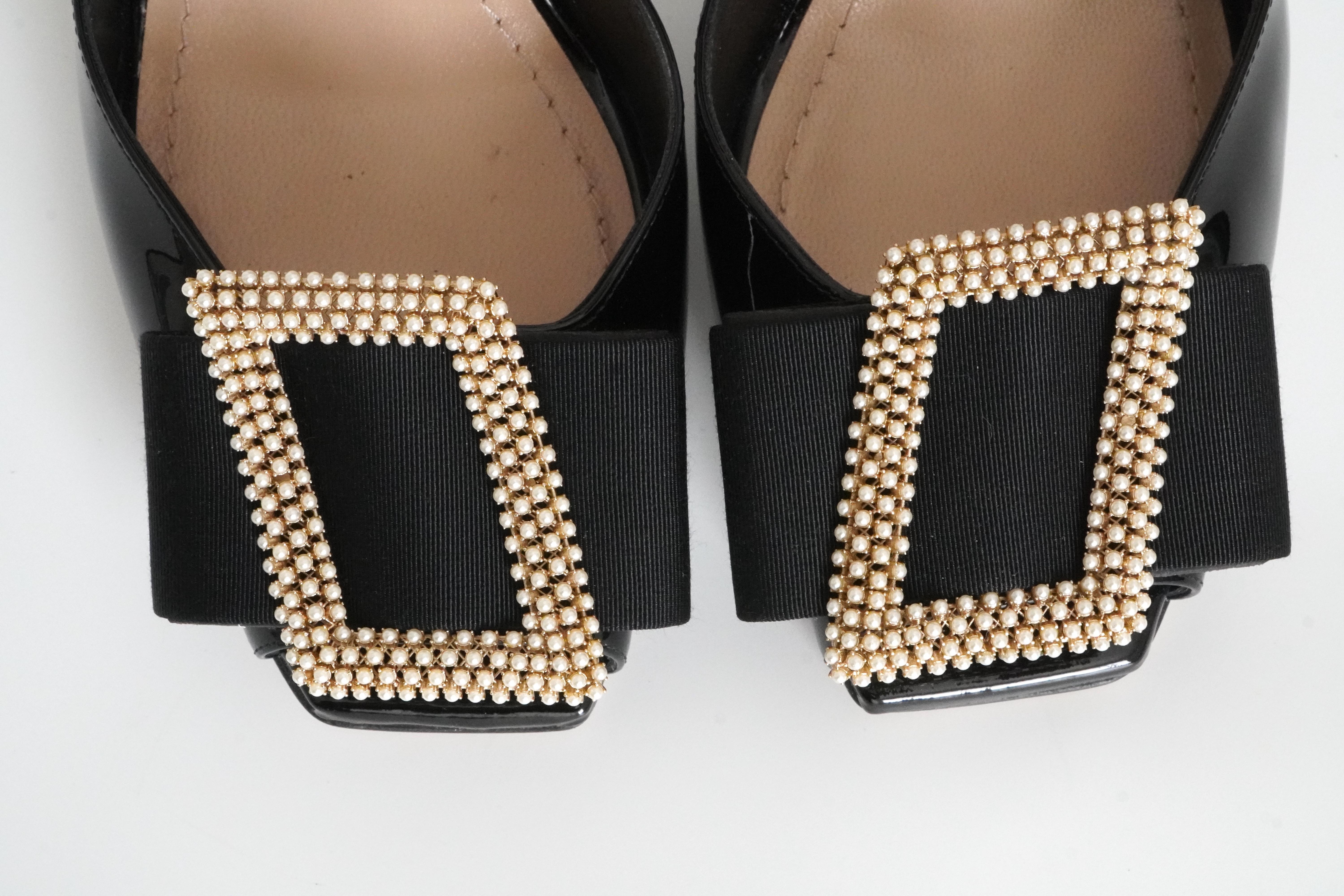 Christian Dior Idylle Black Patent Leather Heeled Sandals sz 38.5 6