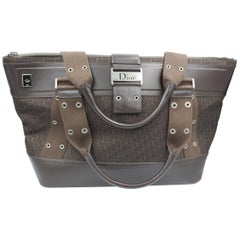 Christian Dior in Canvas and Brown Leather Travel bag